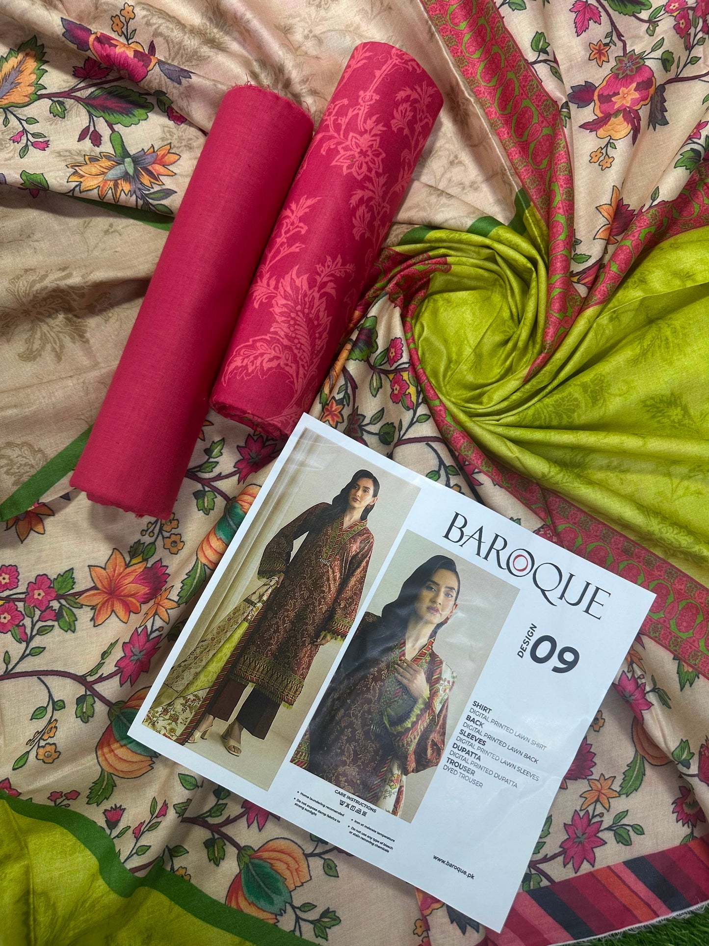 Baroque Brown D-09 Printed Lawn Collection