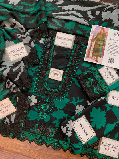 RAMSHA Elegant 3PC Unstitched Lawn Suit Collection