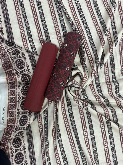 ZAMAN PRINTED UNSTITCHED 3PCS COLLECTION