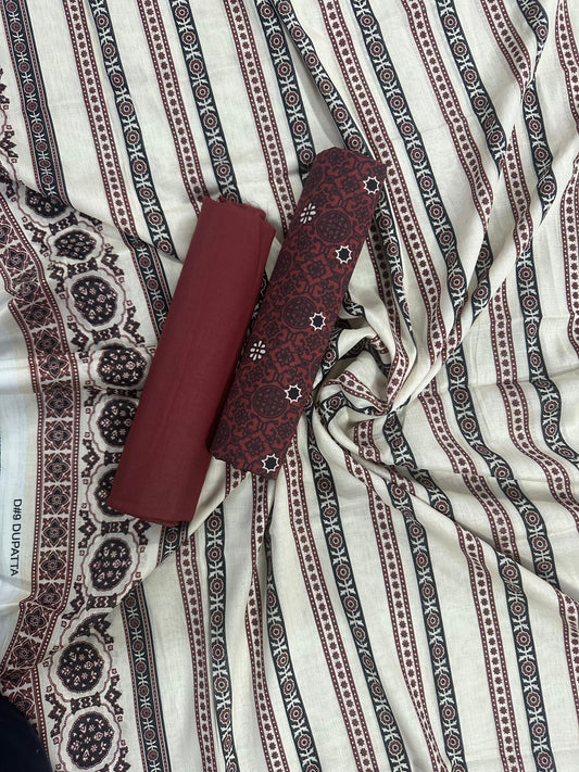 ZAMAN PRINTED UNSTITCHED 3PCS COLLECTION