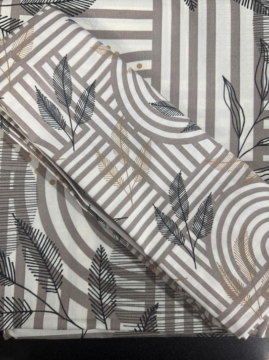 Salonika Beige Double Bed Bedsheets