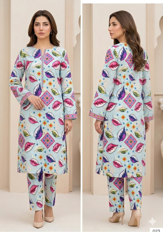 Mix Brand – Premium Unstitched Collection Digital Printed All-Over 2-Piece Suit