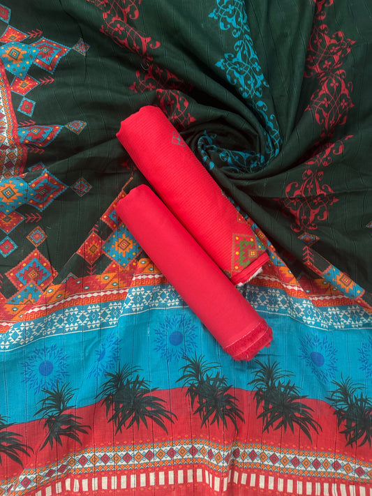 Sahara Red Printed 3Pcs