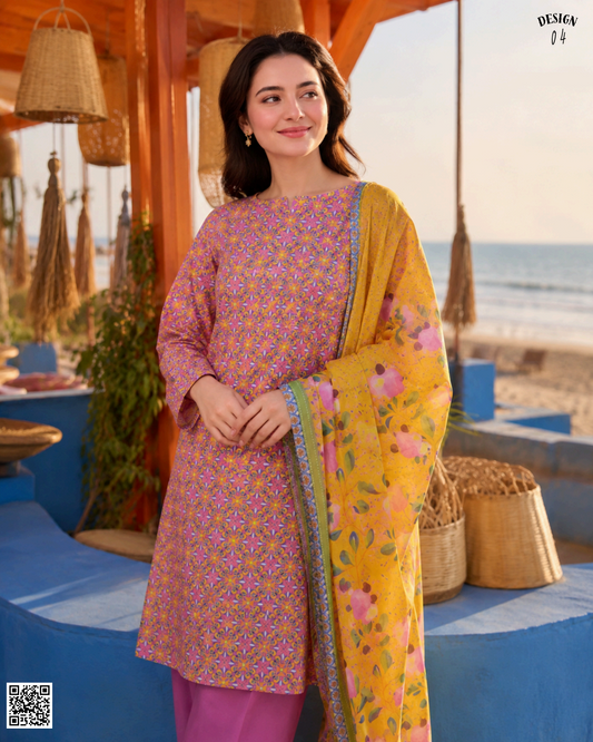 ZAMAN PRINTED UNSTITCHED 3PCS COLLECTION