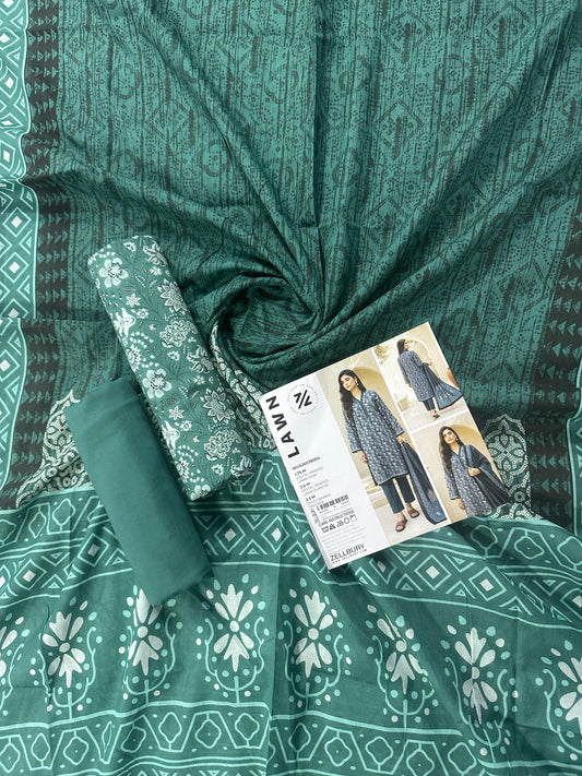 Zellbury (D.C:- WUS26X38054) Unstitched 3pcs Lawn Collection