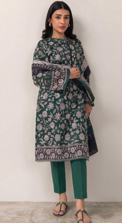 Limelight – Forest Green - Doriya Unstitched 3 PCs Unstitched Suit
