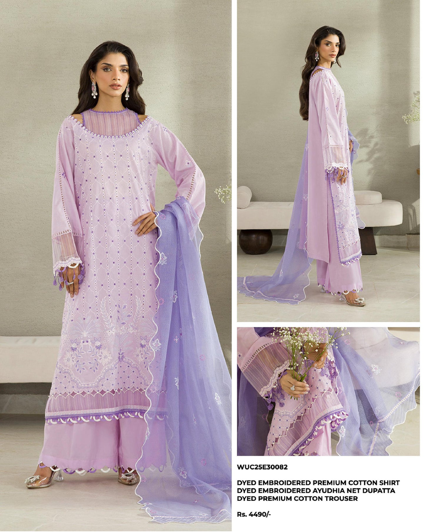 🌸✨ Zellbury Signature Unstitched Fancy Chikankari Luxury 3 Pieces ✨🌸