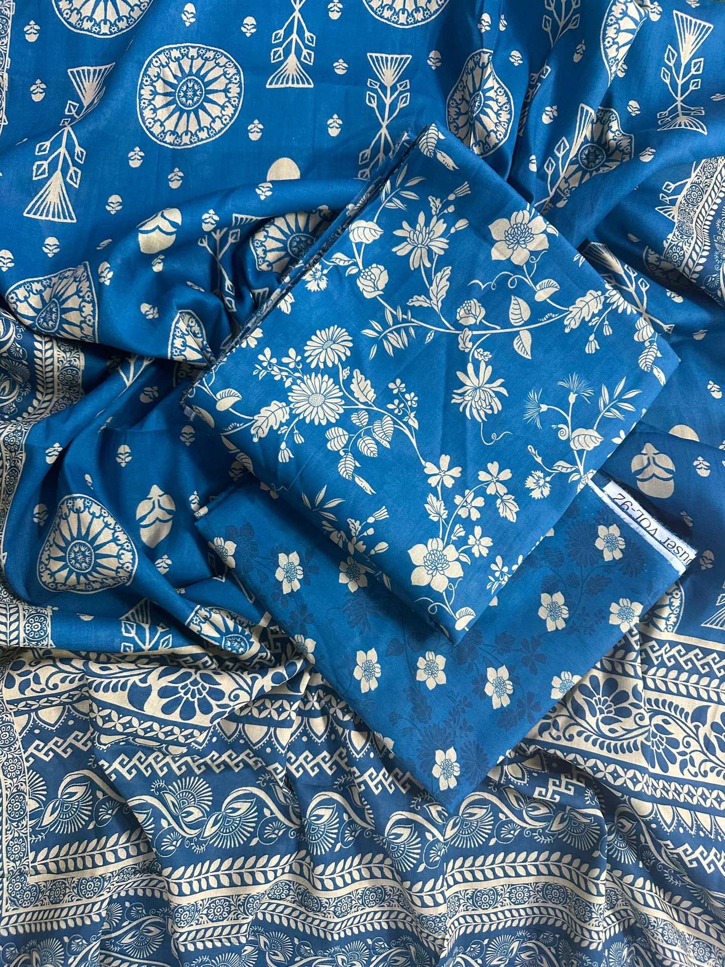 Shaista/Alhamra Blue-Pistachio Printed 3Pcs