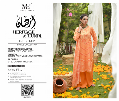 MoosaJee 100% Original Heritage Chunri Unstitched 3Ps👌🔥