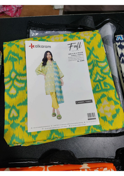 Alkaram 100% Original Cotton Camric 3 Piece 😉🧡 2k25