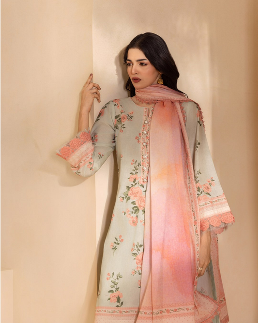 ZELLBURY Unstitched Lawn Collection 2026 Design #WUS26X30609