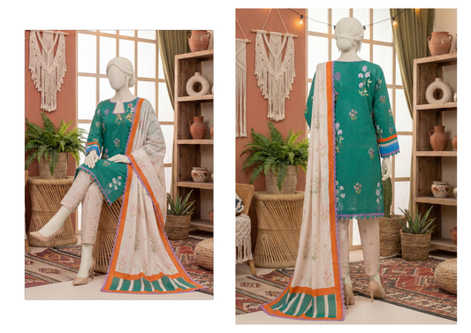 COCO CORDS BY DASTAN Unstitched Original Lawn 3 Piece Collection Designs #5