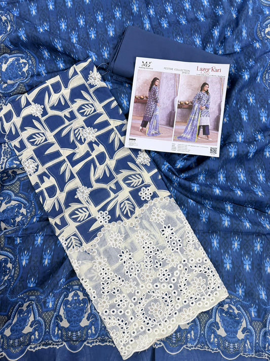 Luxury Summer Collection 
LASER KARI BY MOOSAJEE Design# D-0301-02