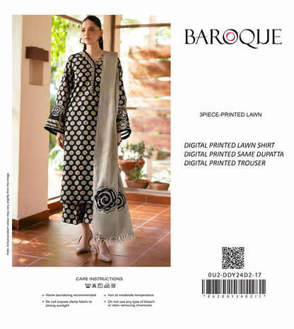 Baroque Unstitched Lawn 3 Pieces in Wholesale Price 🔥❤️