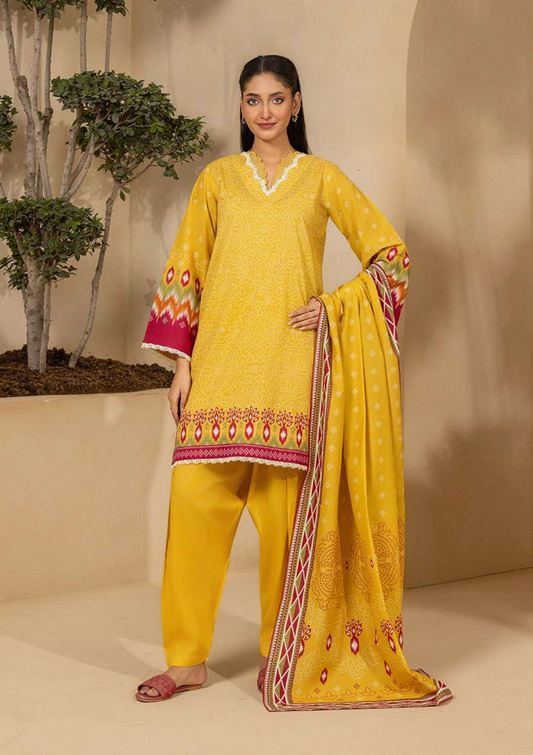 ZELLBURY Unstitched 3pcs Lawn Collection D.C:- WUS26X30763