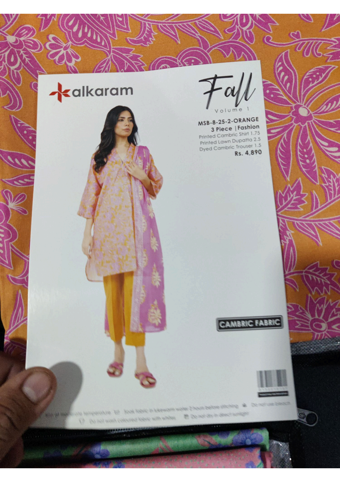 Alkaram 100% Original Cotton Camric 3 Piece 😉🧡 2k25