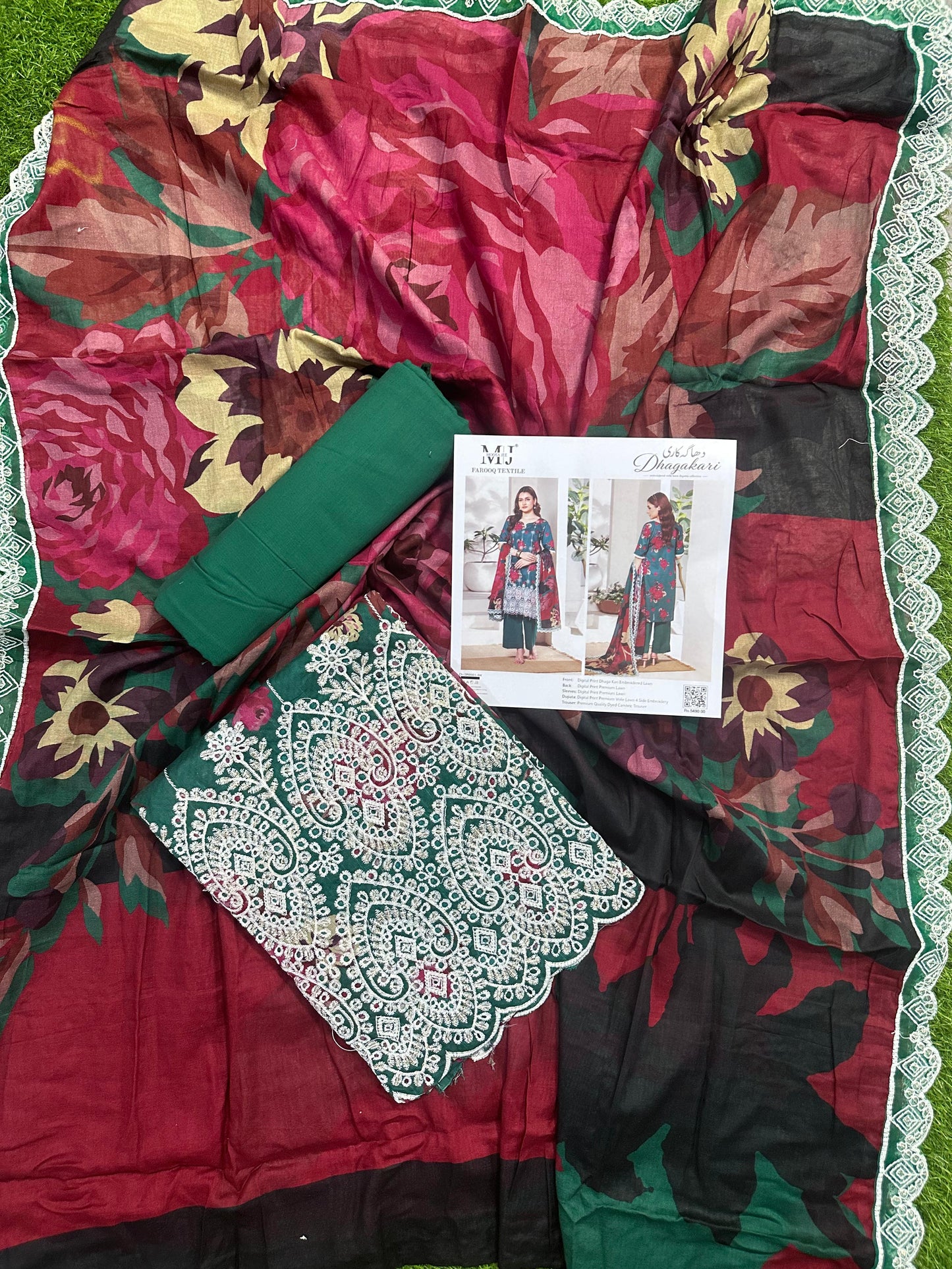 MOOSA JEE DHAGAKARI 04 EMBROIDERED UNSTITCHED 3PCS COLLECTION