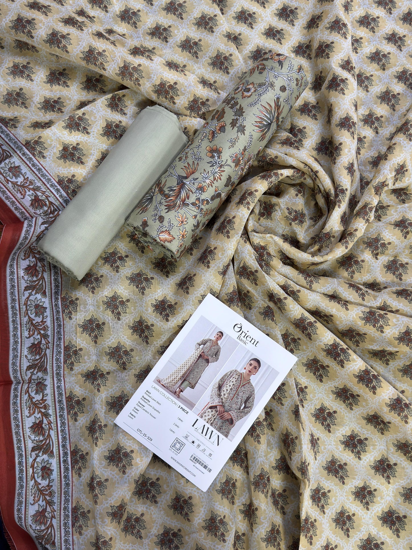 Orient Unstitched Lawn 3 Piece Collection D.C:- OTL-25-329