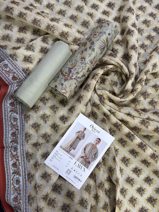 Orient Unstitched Lawn 3 Piece Collection D.C:- OTL-25-329