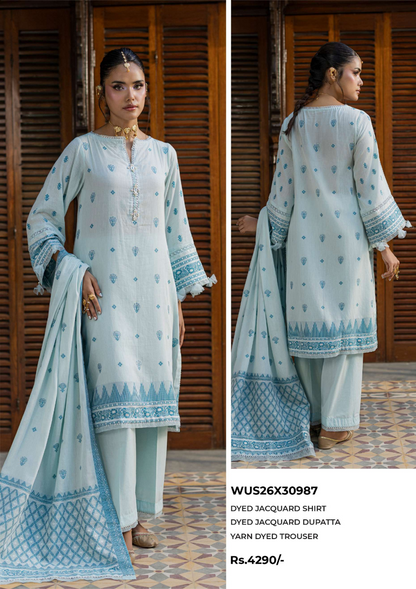 Zellbury Signature Jacquard Unstitched 3PCs Collection D-C:- WUS26X30987