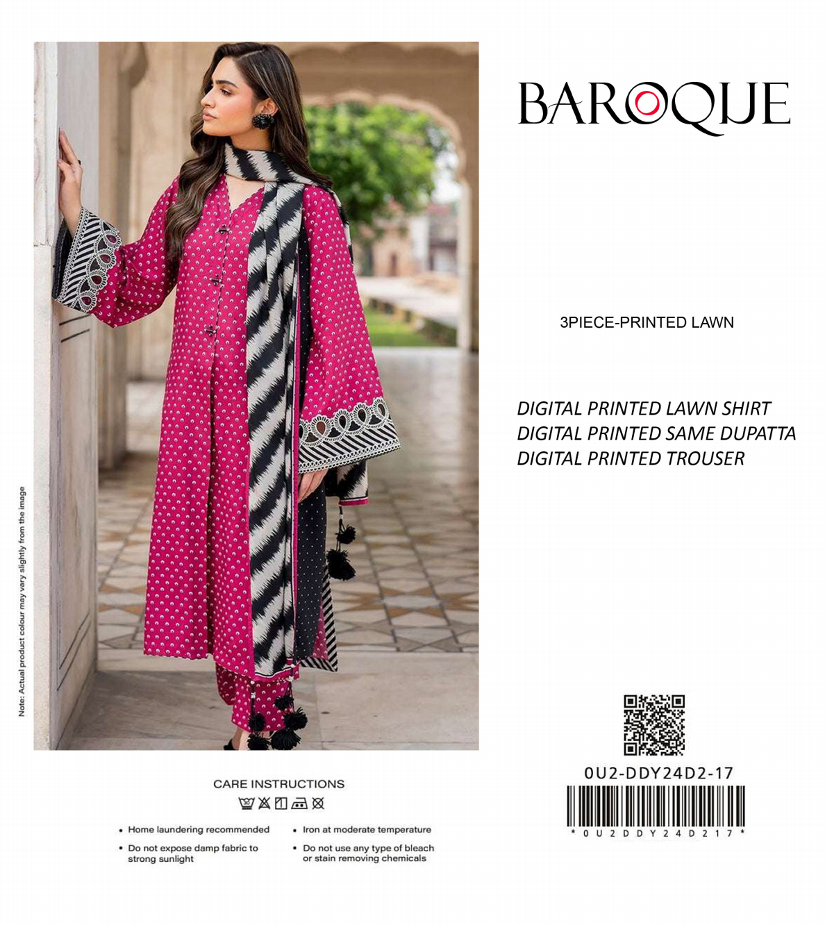 Baroque Unstitched Lawn 3 Pieces in Wholesale Price 🔥❤️