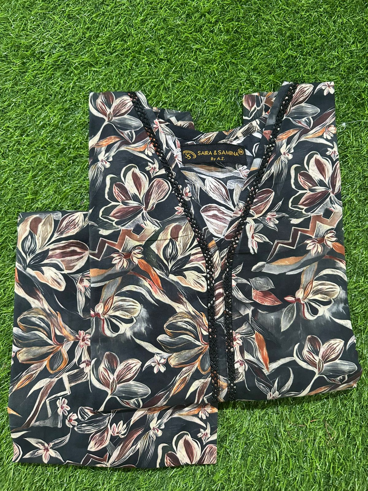 Saira & Samina Stitched CORDSET 2PCs Pure Lawn – Ready to Wear Collection