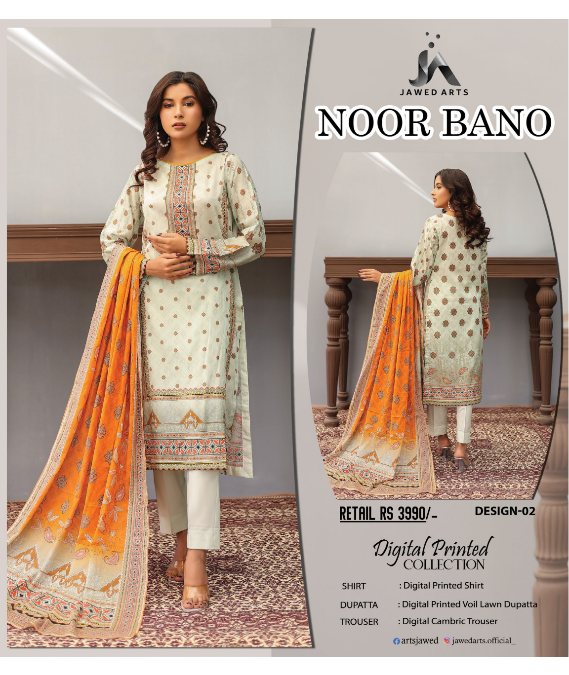 NOOR BANO ORIGINAL LAWN 3P