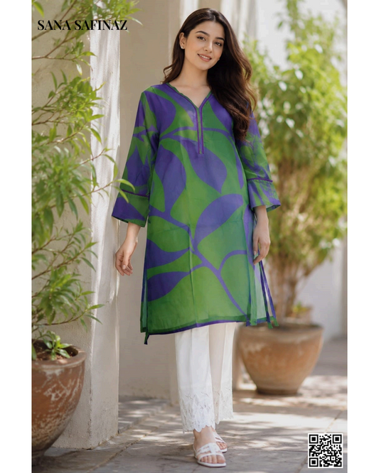 Sana Safinaz Green/Blue Stitched Shirt Piece