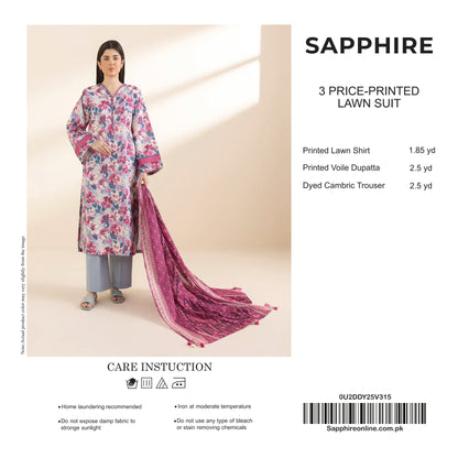 Sapphire Unstitched Lawn 3P
