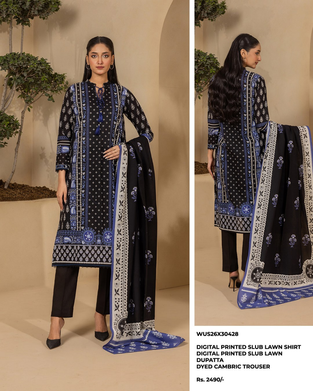 ZELLBURY Unstitched Lawn Collection 2026 Design #WUS26X30428
