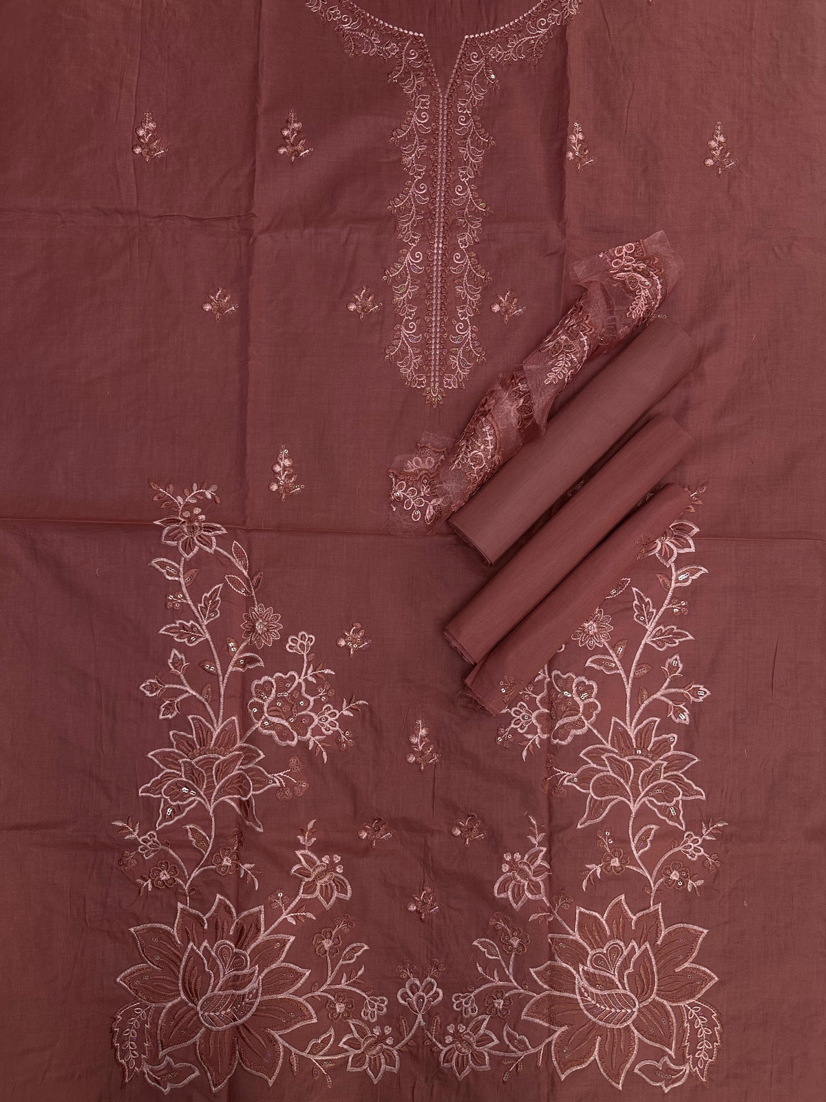 Saqafat Dusty Rose Emb 2Pcs Lawn