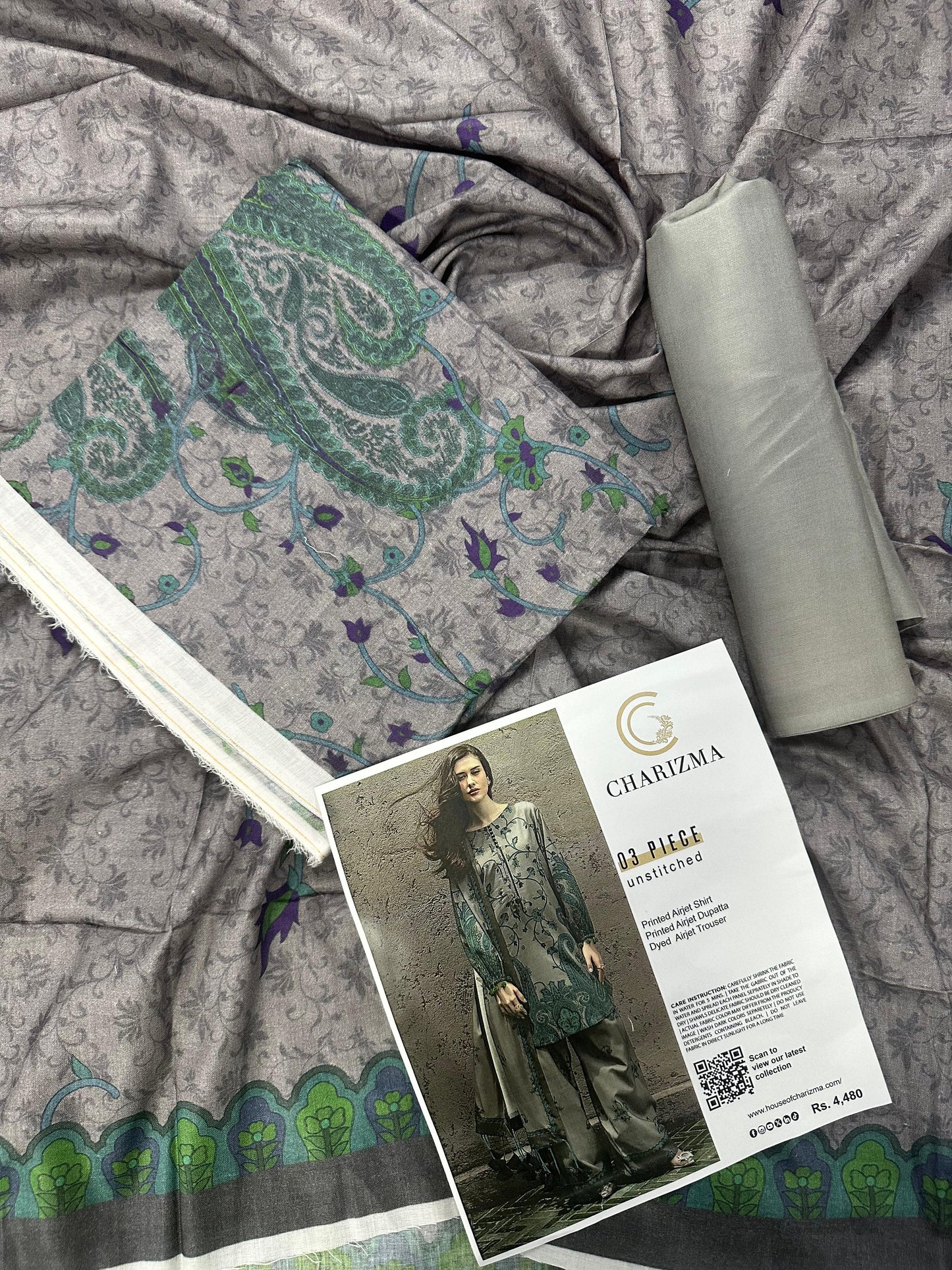 CHARIZMA LAWN COLLECTION 3 PIECE SUIT Design # 05