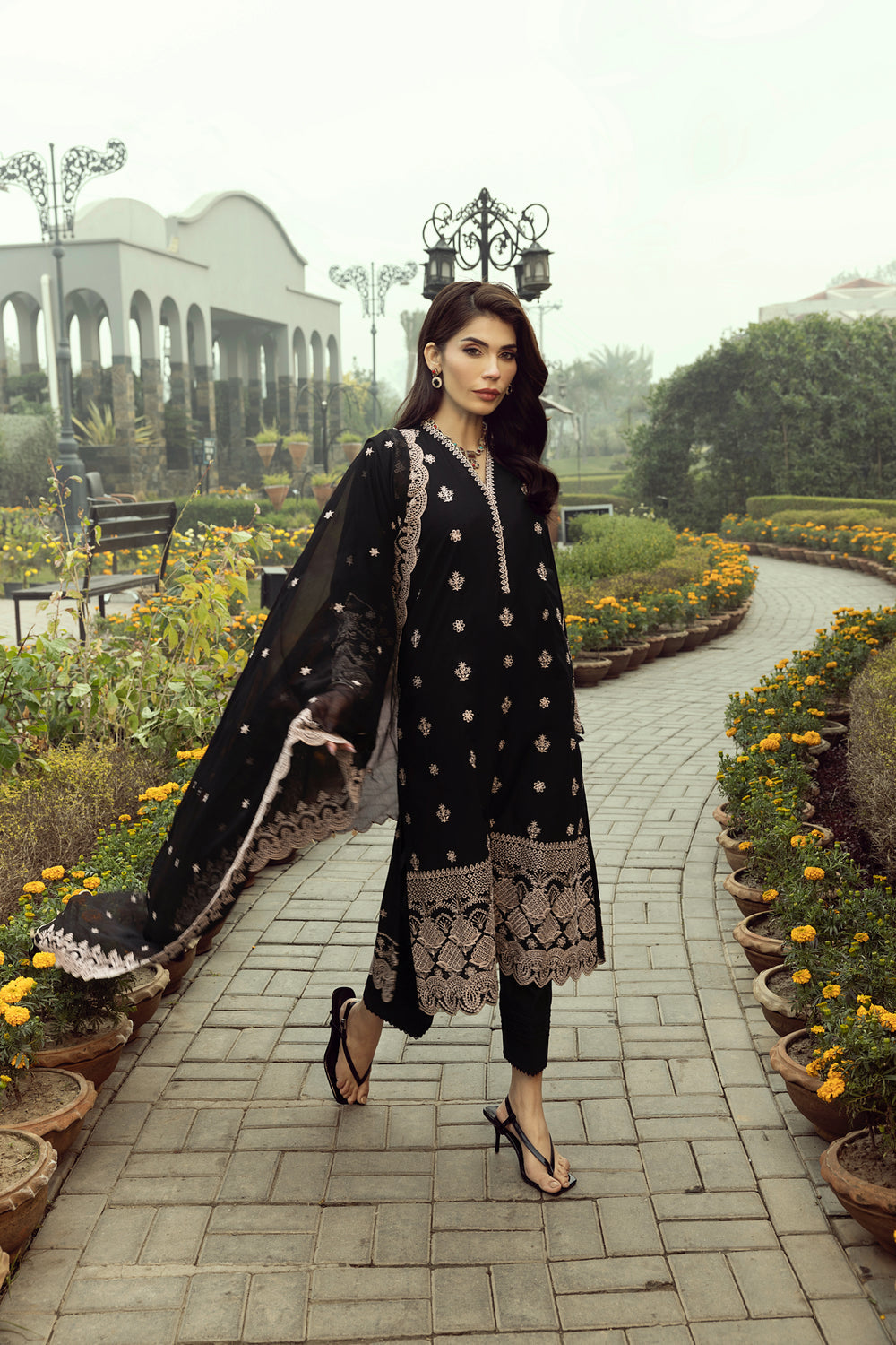 Lakhany BLACK Eid Collection Unstitched ChikanKari 3 Piece 🔥