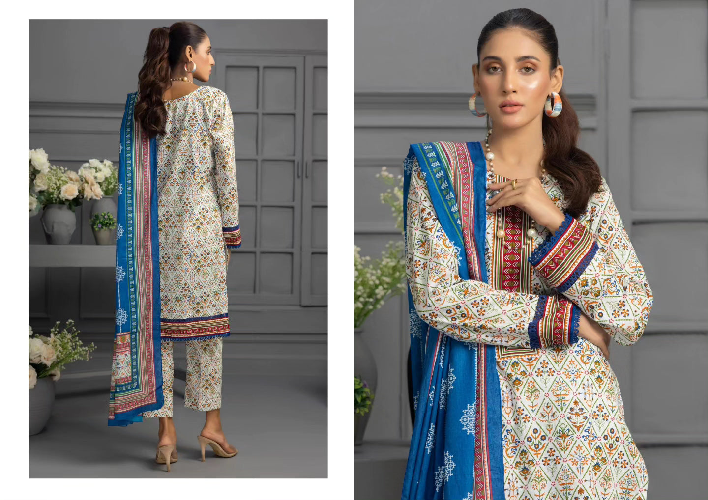 RABEA IDENTIC  Digital Premium Printed 3 Piece 
By SHARIQ TEXTILE