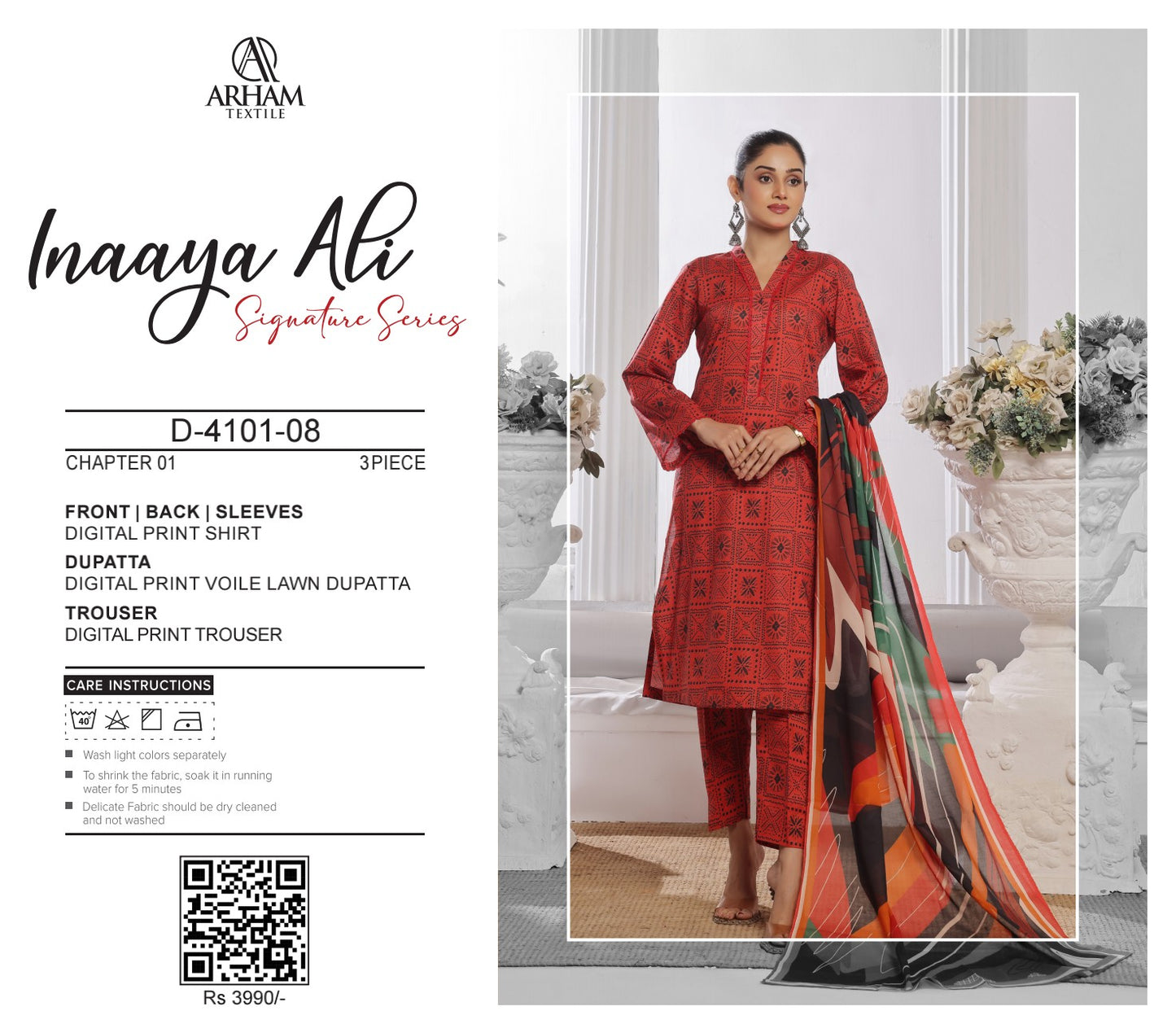 Inaaya Ali By ARHAM TEXTILE 3P