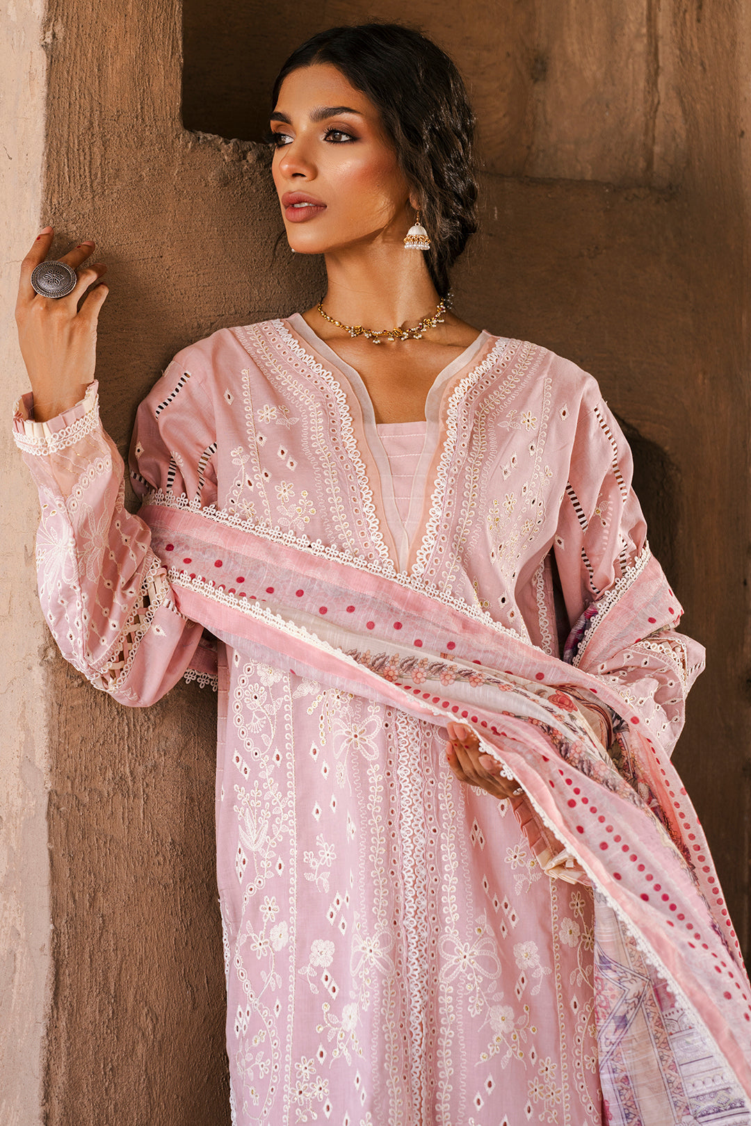 Zellbury Signature 🌸 SOFT PINK CHIKANKARI DREAM – WUS25E30836 🌸