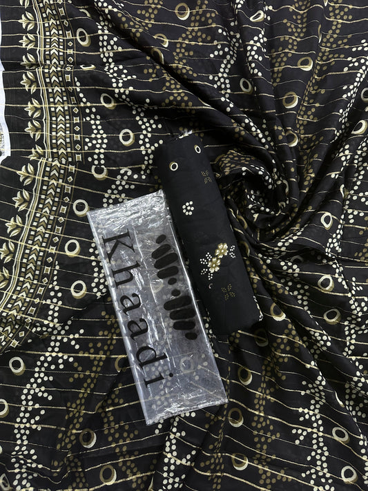 Khaadi Black Floral 2PCS S+D