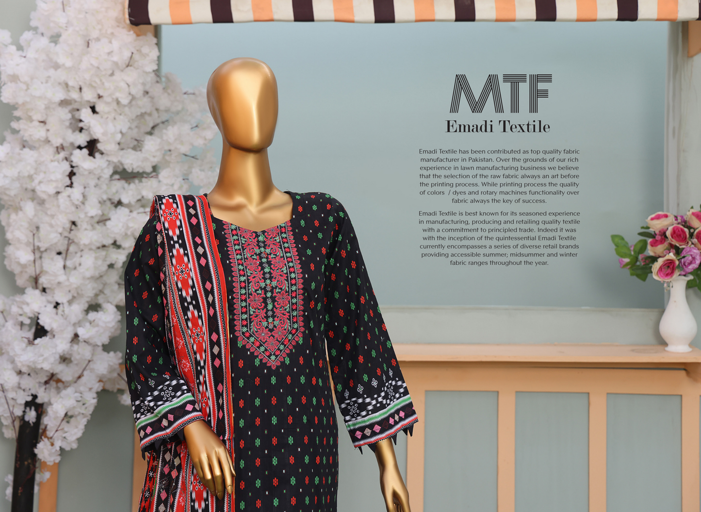 🌸 MTF Digital Printed Doria Embroidered Cotton Collection 2025 🌸 ✨ ELARA ✨