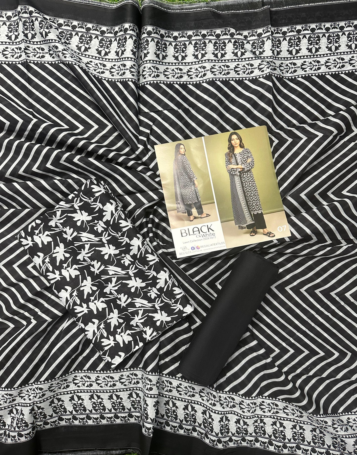 Salina Black & White Lawn Collection Vol-2 Design # 7