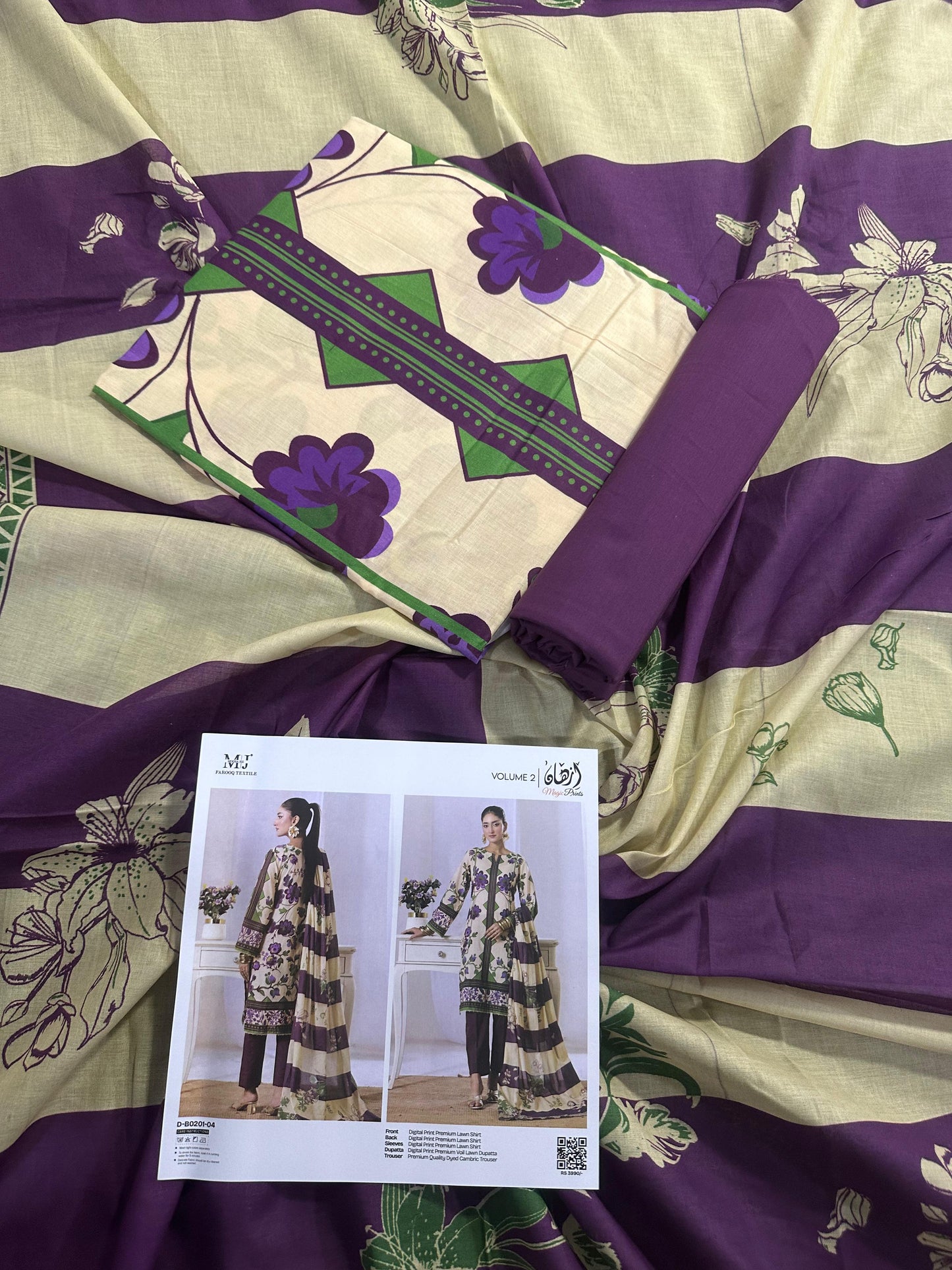 ✨ Izhan Magic Prints by MJ ✨ Lawn Unstitched Lawn 100% Original Lawn 3 Pieces ❤️🔥