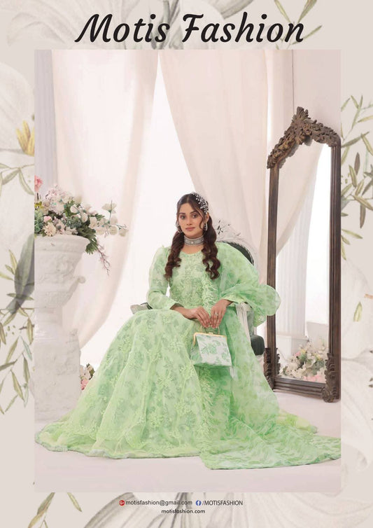 Zarlish Light Green Luxury Embroidered Collection