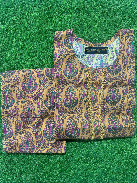 Saira & Samina Stitched CORDSET 2PCs Pure Lawn – Ready to Wear Collection