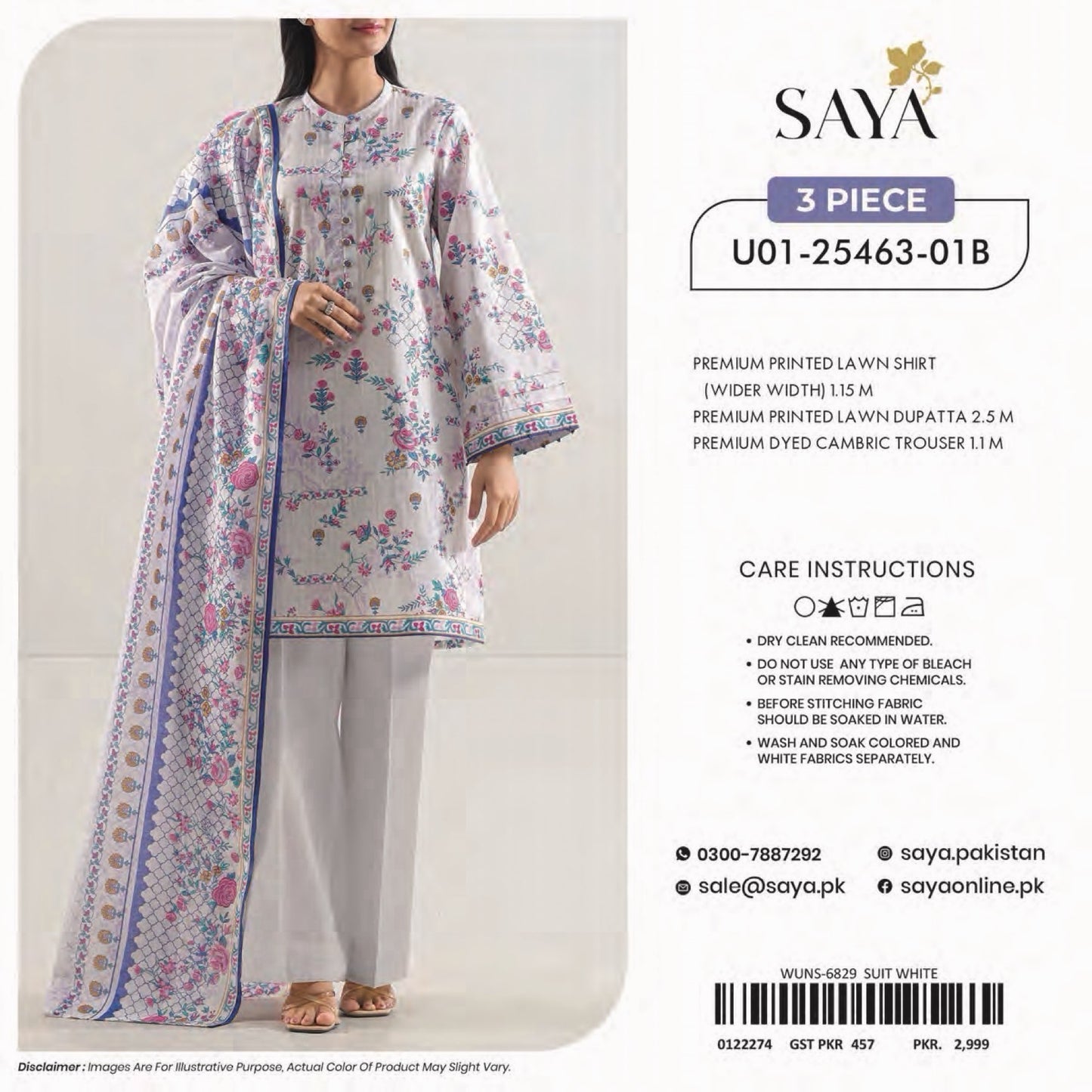 Saya Unstitched Printed 100% Original Cotton 3 PCs Suit In WHOLESALE PRICE 💯✨