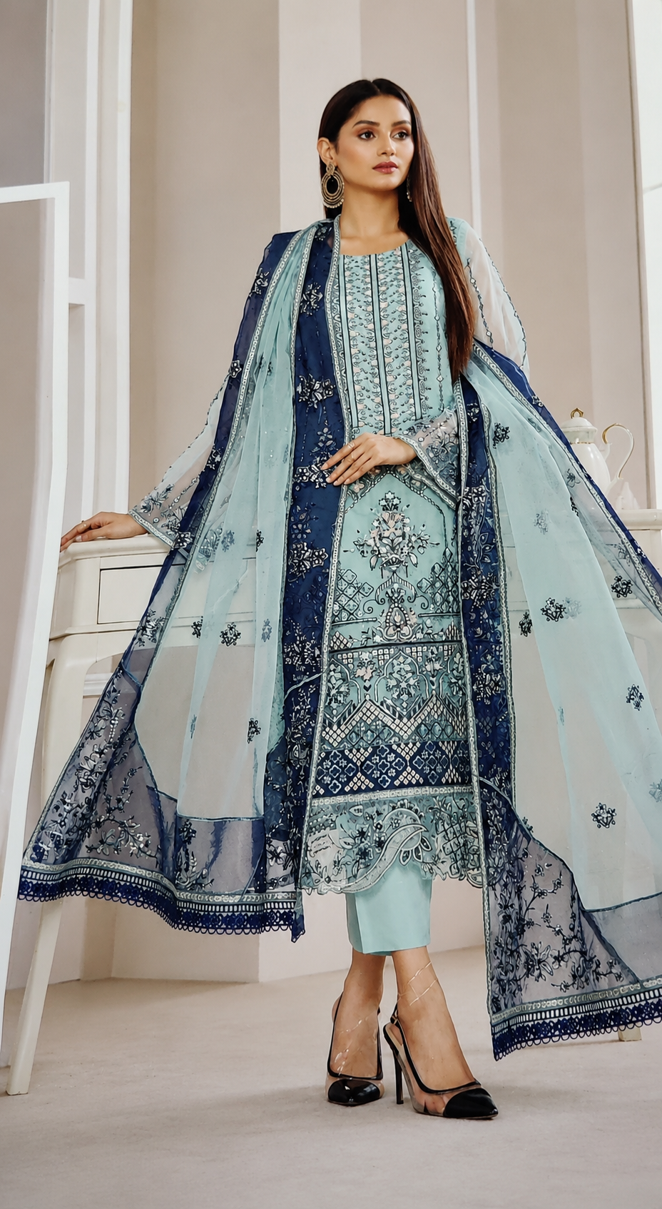 Ayzal Blue Luxury Embroidered Collection