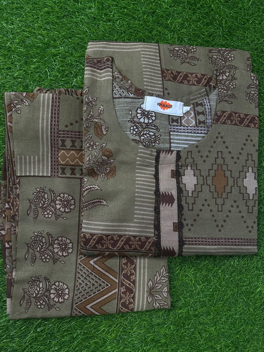 Khaadi Khaddar Chikoo 2Pcs