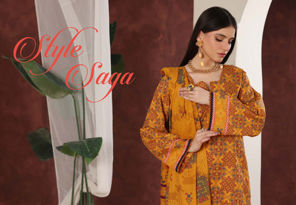 Izhan Magic Premium Digital Printed 3PC Lawn Unstitched Collection Vol.03 - DB0301 09
