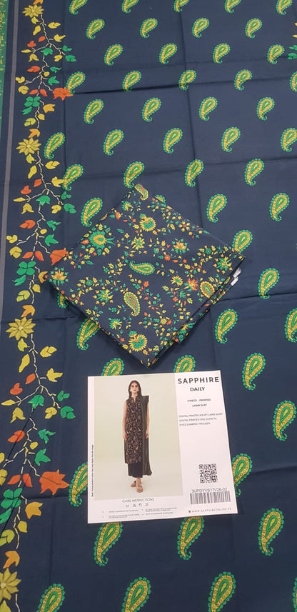 Sapphire Shirt Dupatta Lawn 2Pcs 🔥