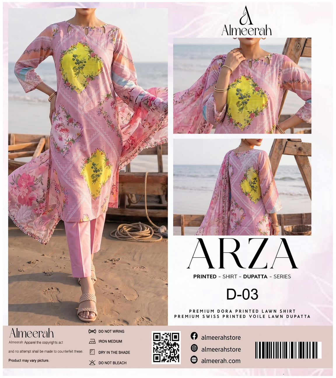 Almeerah ARZA – PRINTED D-03 2PC Premium Lawn Collection