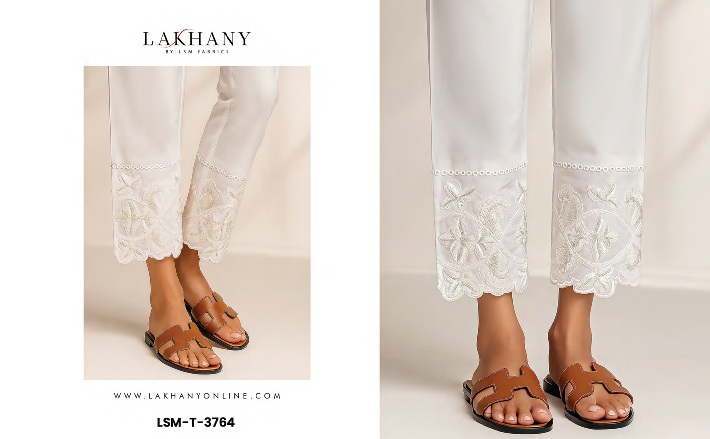 Lakhany 100 % Stitched Bottom in White 🤍
