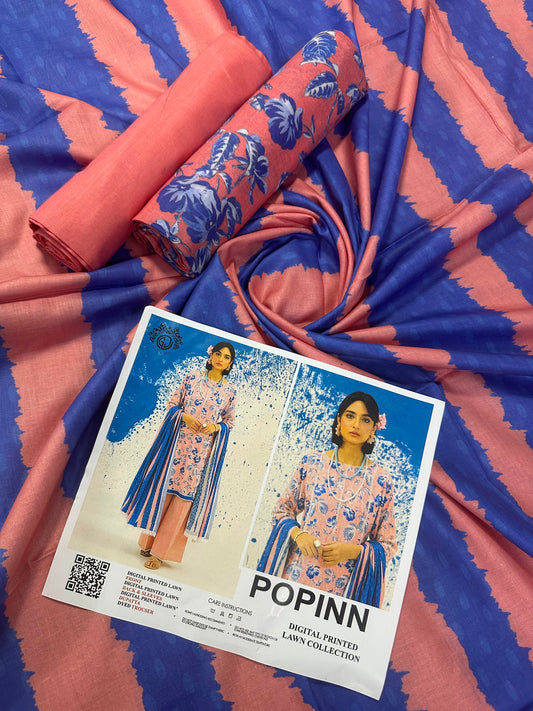 Popinn Pink Printed Lawn Collection